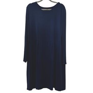 J.Jill wherever collection long sleeve stretch jersey knit dress XL navy